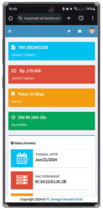 Cara Masuk Ke Portal Client JRCNET 2 cek pengunaan2